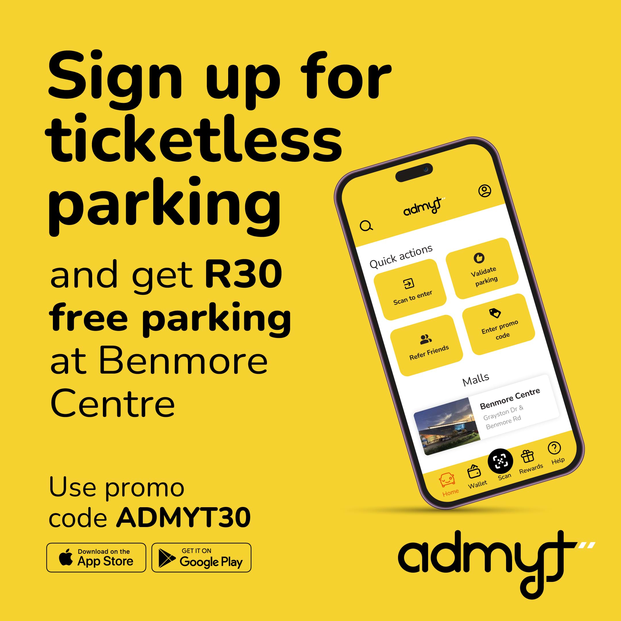 Sign up for admyt ticketless parking