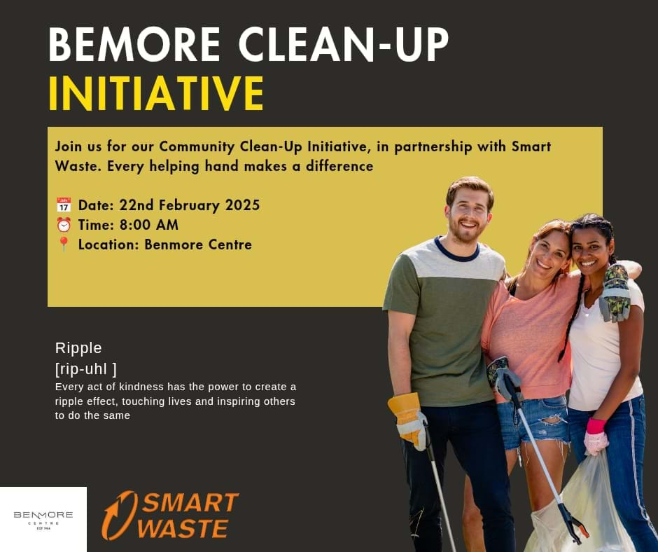 Join us for the Benmore Centre Community Clean-up initiative!