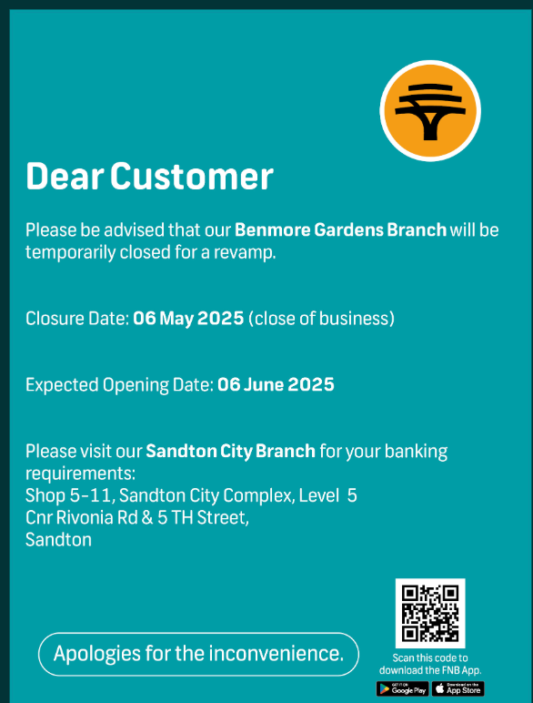 📢 Notice: Temporary Branch Closure